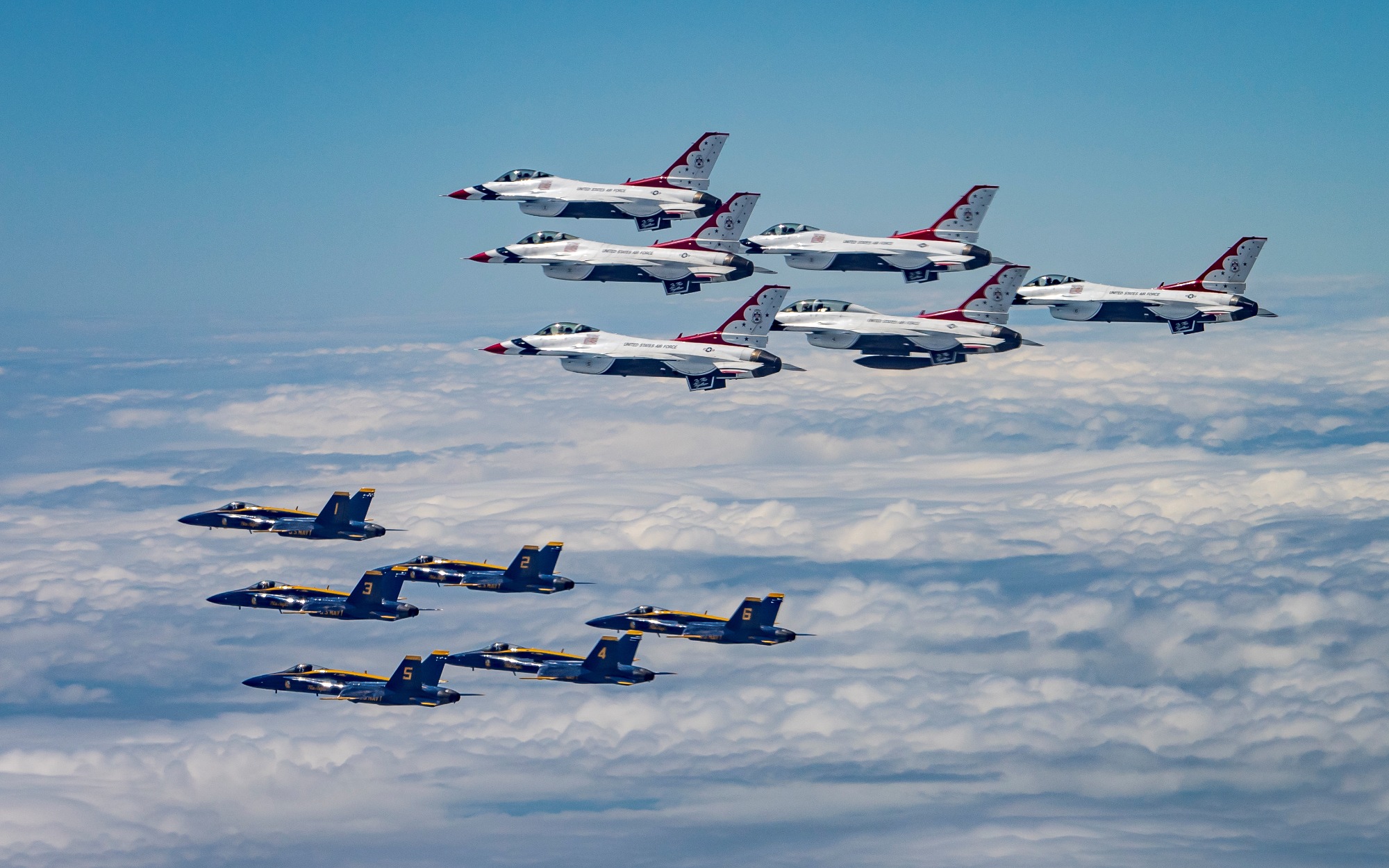 Blue Angels and Thunderbirds Unveil ‘Super Delta’ Flight Formation